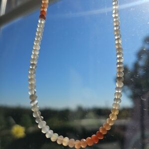 Necklace with moonstone and silver Clasp 17"